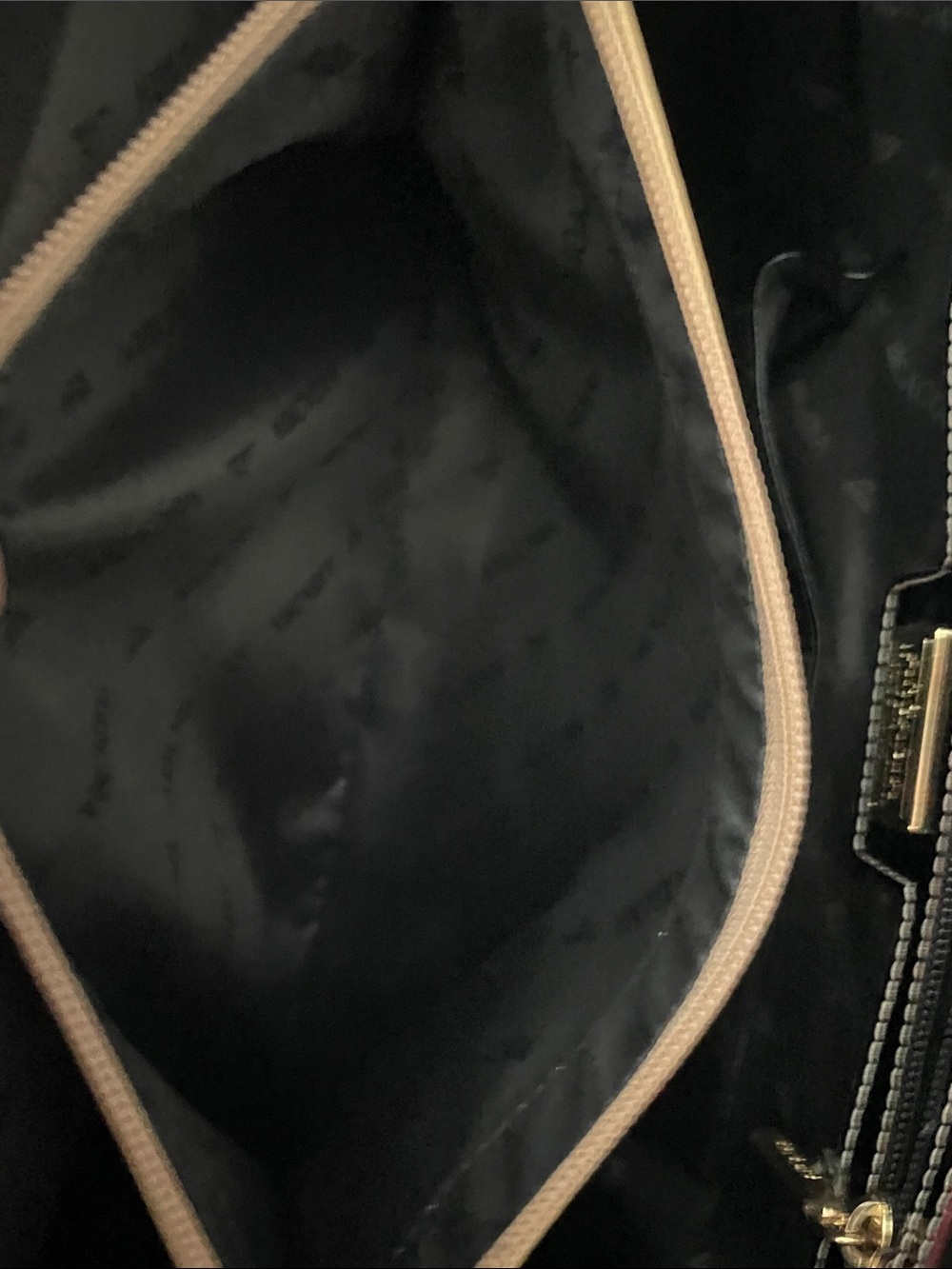 Arcadia Patent Leather Tote Bag with Tan Handles - Black - Picture 8 of 14